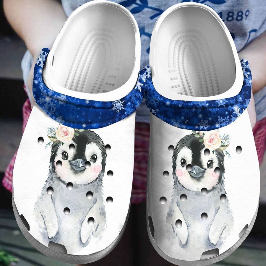 Penguin Personalized Clog Custom Crocs Comfortablefashion Style Comfortable For Women Men Kid Print 3D Snowflake