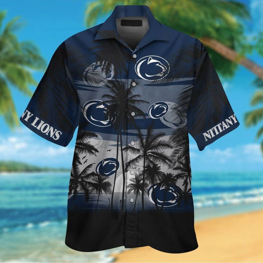Penn State Nittany Lions Short Sleeve Button Up Tropical Aloha Hawaiian Shirts For Men Women