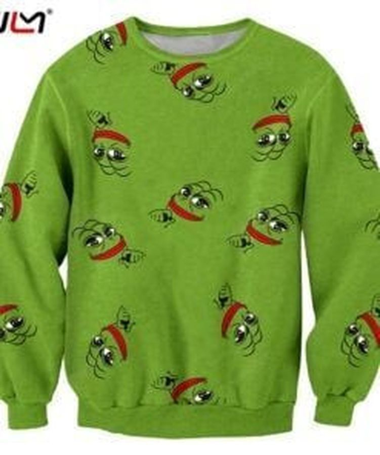 Pepe Frog Ugly Christmas Sweater All Over Print Sweatshirt Ugly