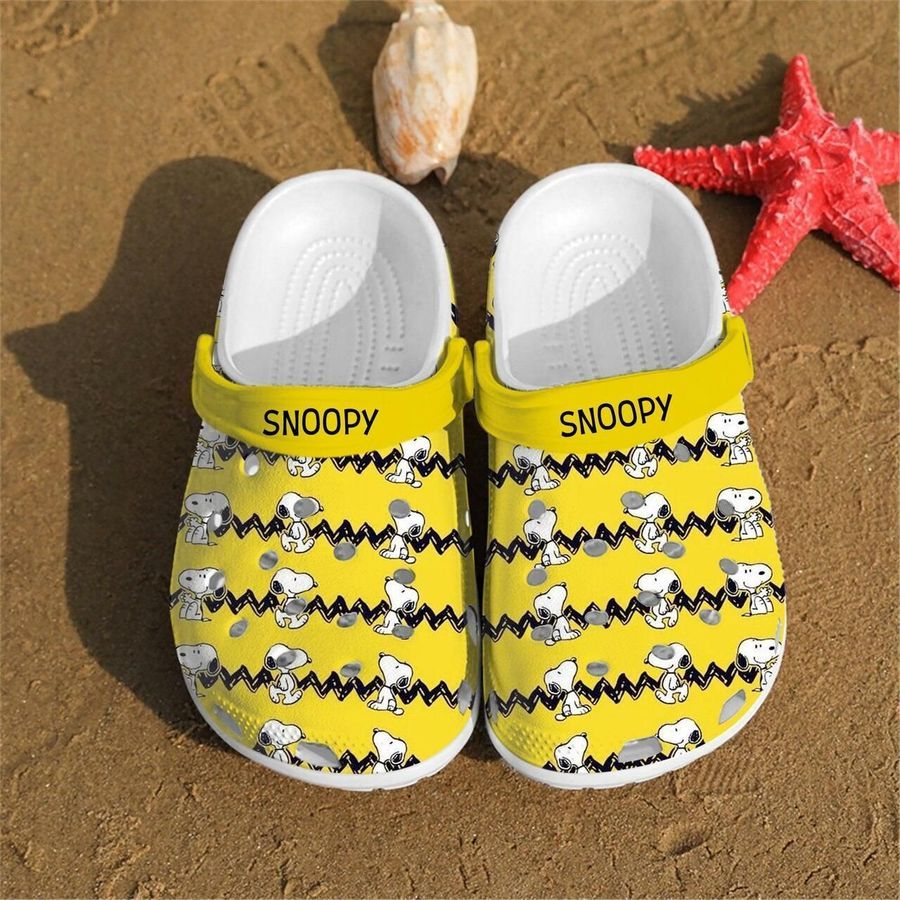 Personalised Snoopy Charlie Brown Peanuts 102 Gift For Lover Rubber Crocs Crocband Clogs, Comfy Footwear