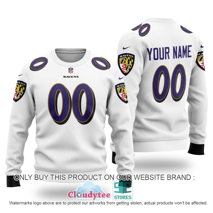 Personalized Baltimore Ravens NFL white Ugly Sweater – LIMITED EDITION