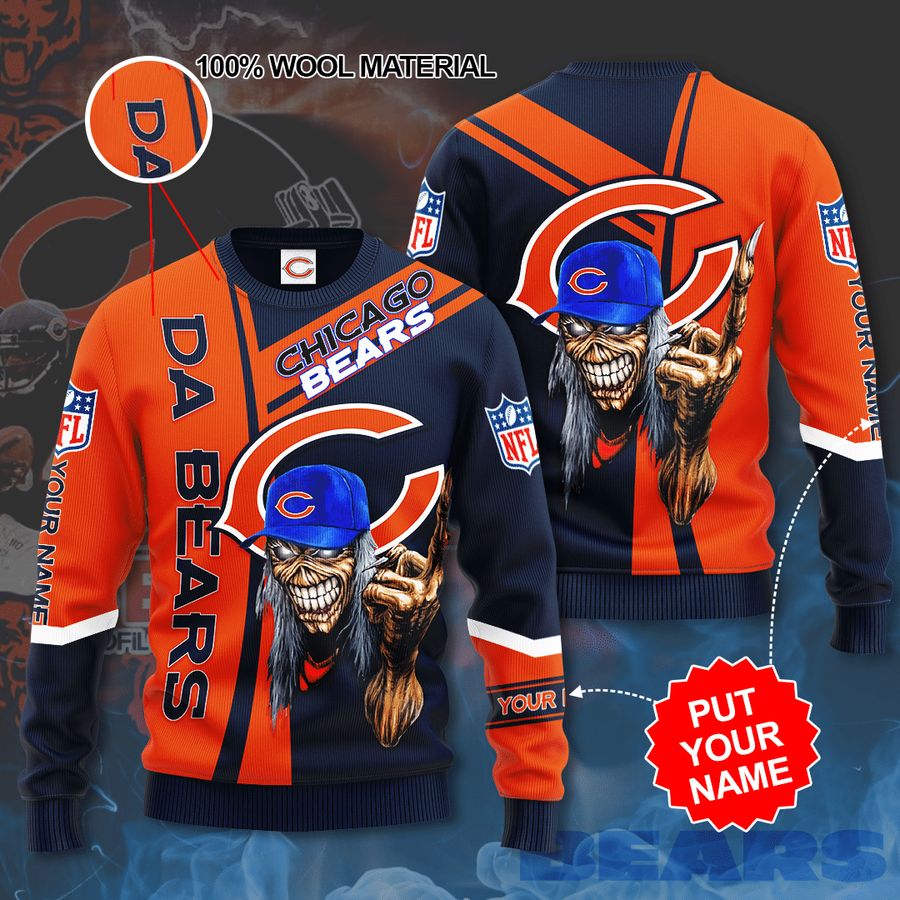Personalized Chicago Bears skull Sweater