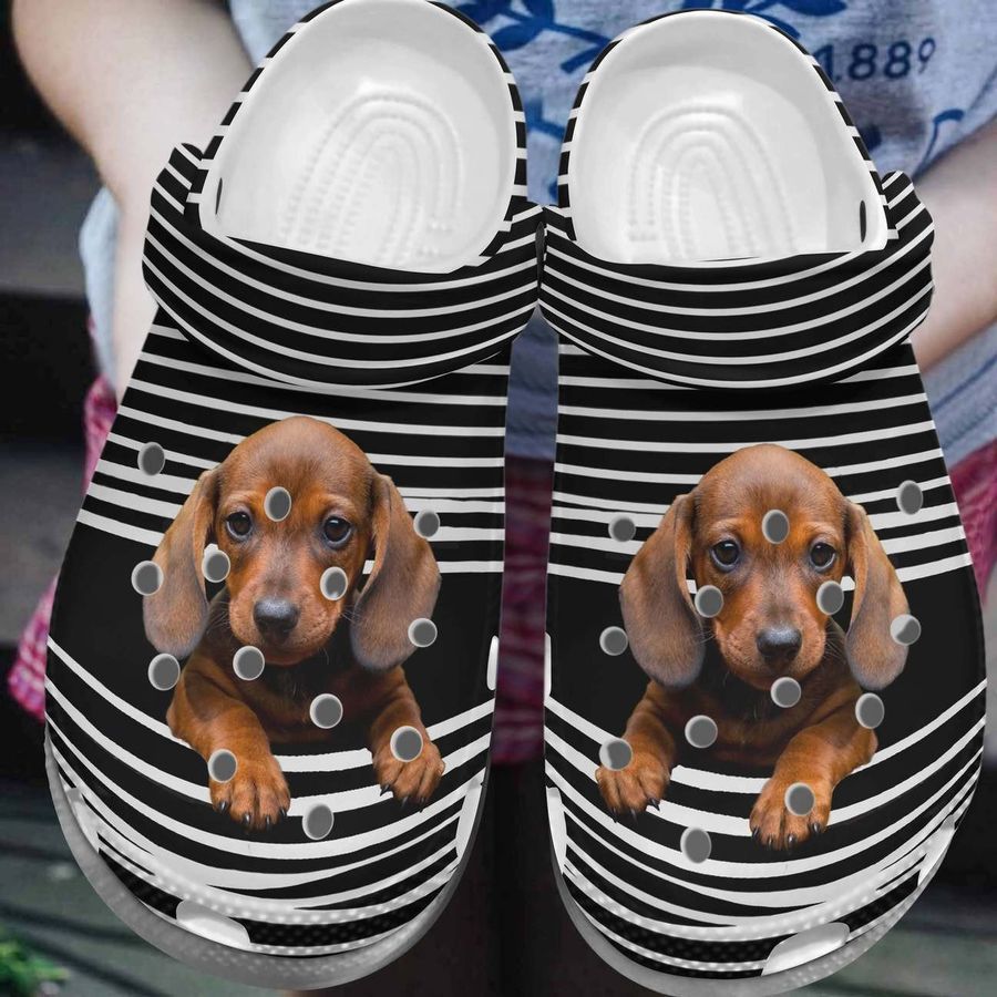 Personalized Crocs Dachshund,  Fashion Style Print 3D Stripe Pattern For Women, Men, Kid