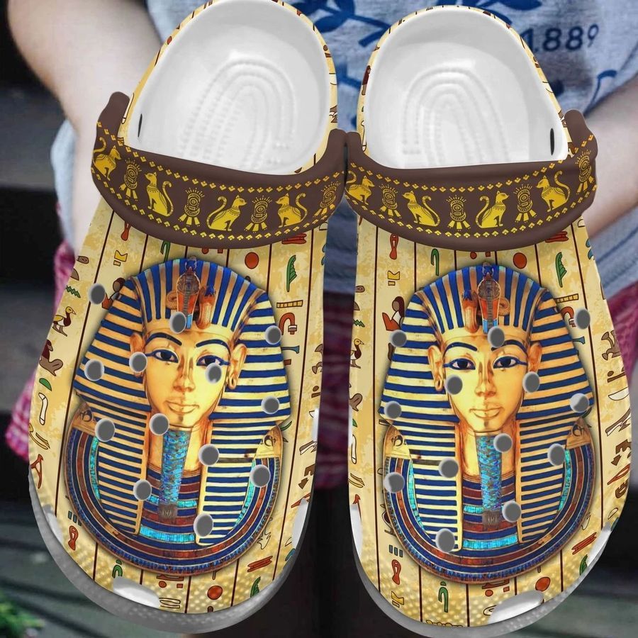 Personalized Crocs Egypt,  Fashion Style Print 3D Golden Pharaoh For Women, Men, Kid