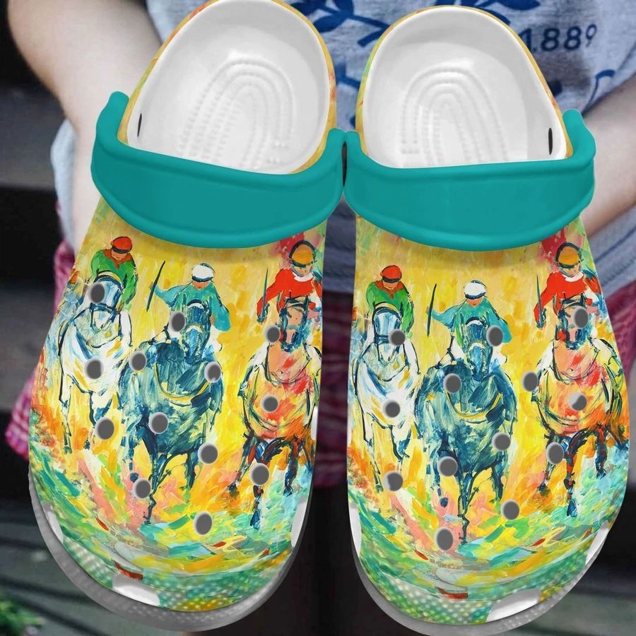 Personalized Crocs Horse,  Fashion Style Print 3D Horse Racing For Women, Men, Kid