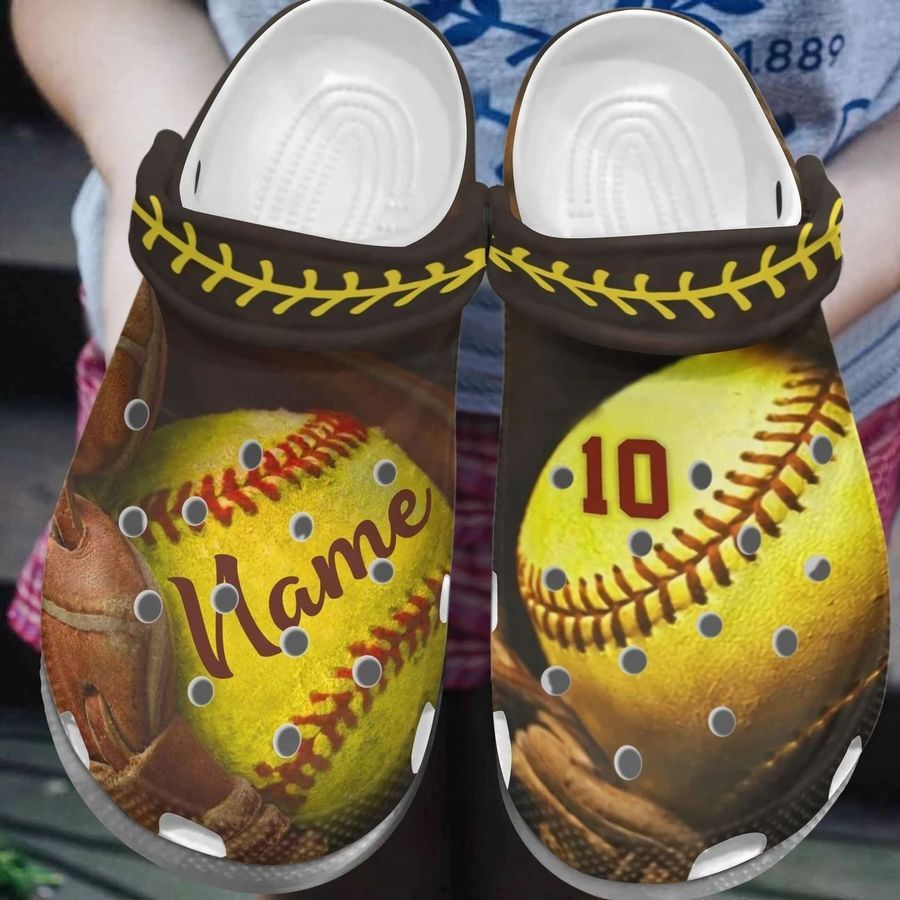 Personalized Crocs Softball,  Fashion Style Print 3D Lucky Number For Women, Men, Kid
