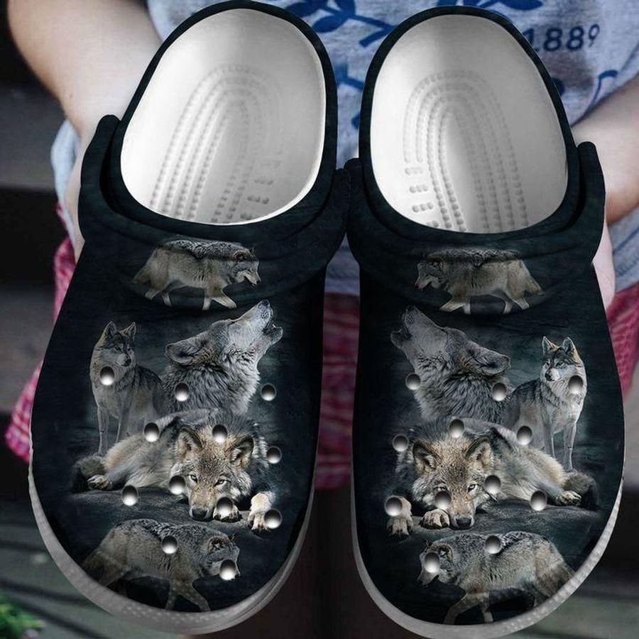 Personalized Crocs Wolf,  On Sandal Fashion Style  For Women, Men, Kid
