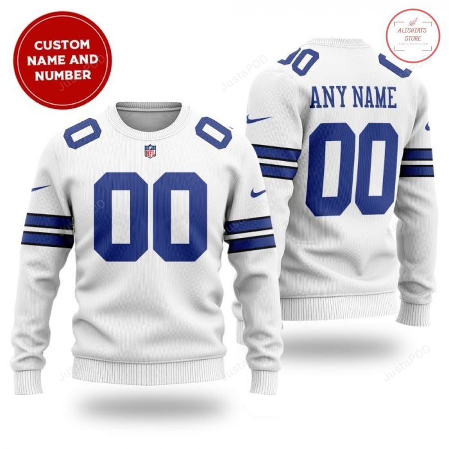 Personalized Custom Name And Number NFL Dallas Cowboys Ugly Christmas Sweater, Sweatshirt, Ugly Sweater, Christmas Sweaters, Hoodie, Sweater