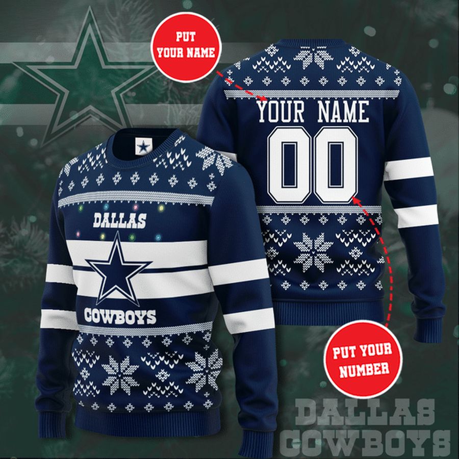 Personalized Dallas Cowboys Christmas Sweater