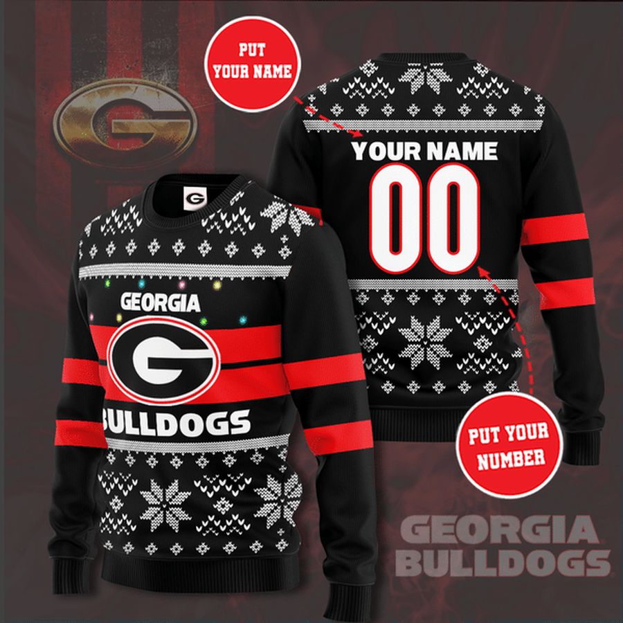 Personalized Georgia Bulldogs Christmas Sweater