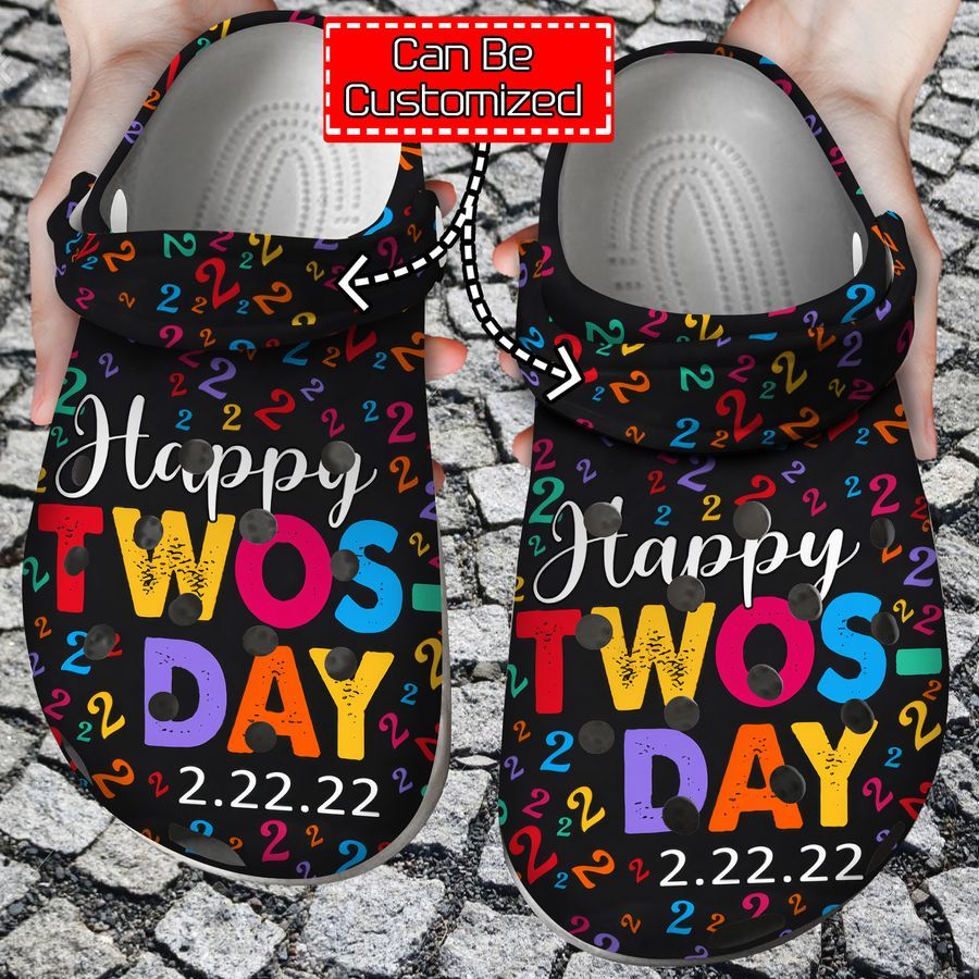 Personalized Happy Twosday 2.22.22 Crocs Clog Shoes