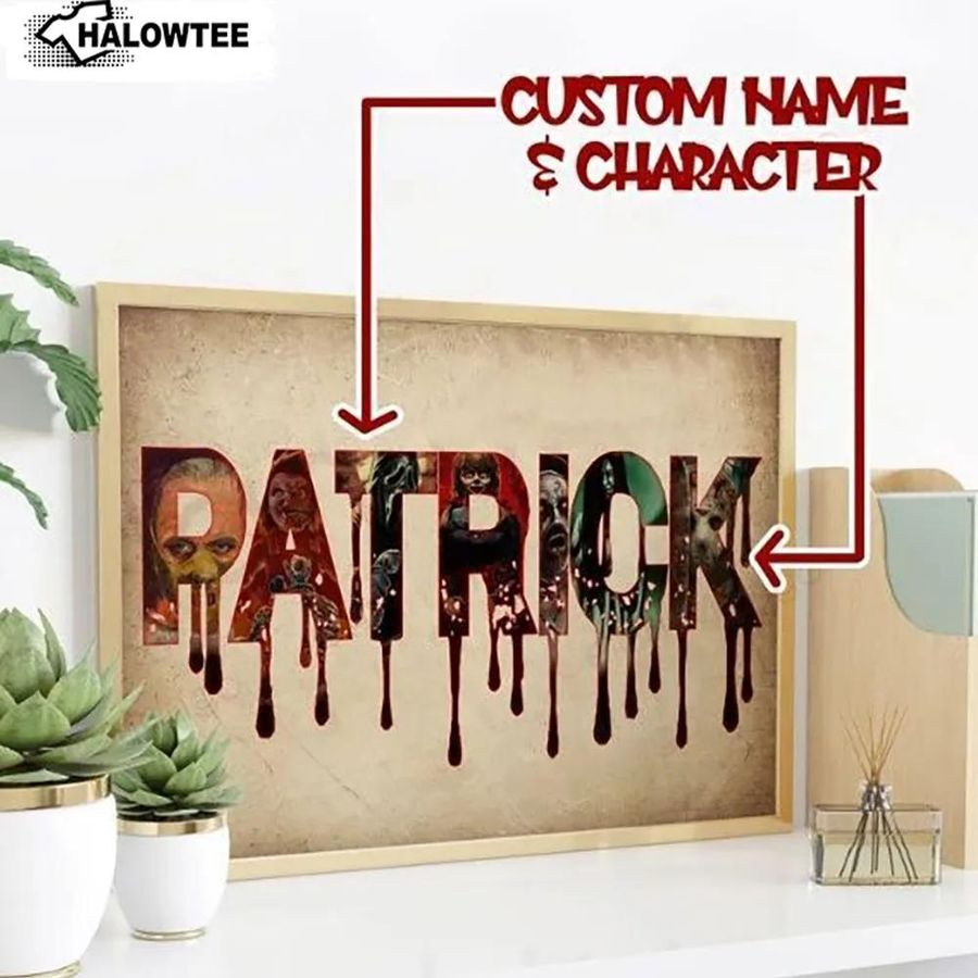 Personalized Horror Movie Characters Name Letters Poster Canvas Wall Art