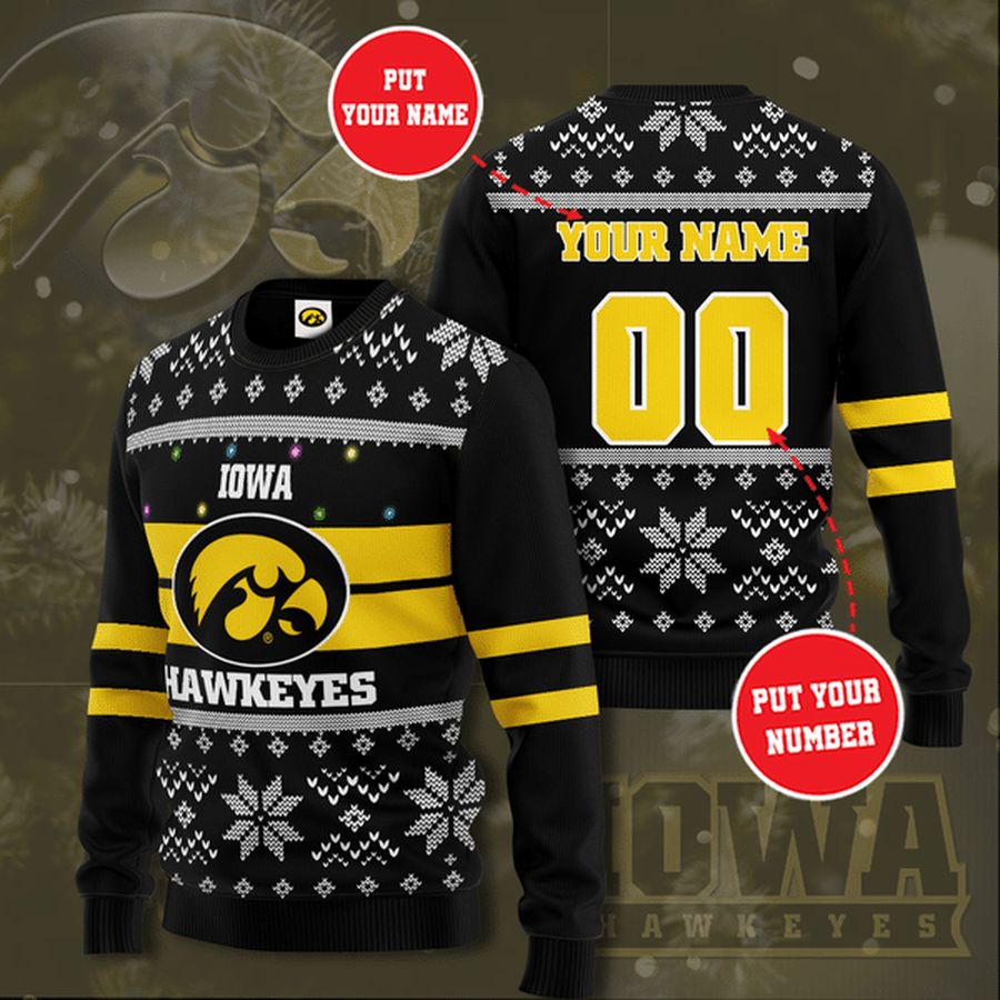 Personalized Iowa Hawkeyes Christmas Sweater