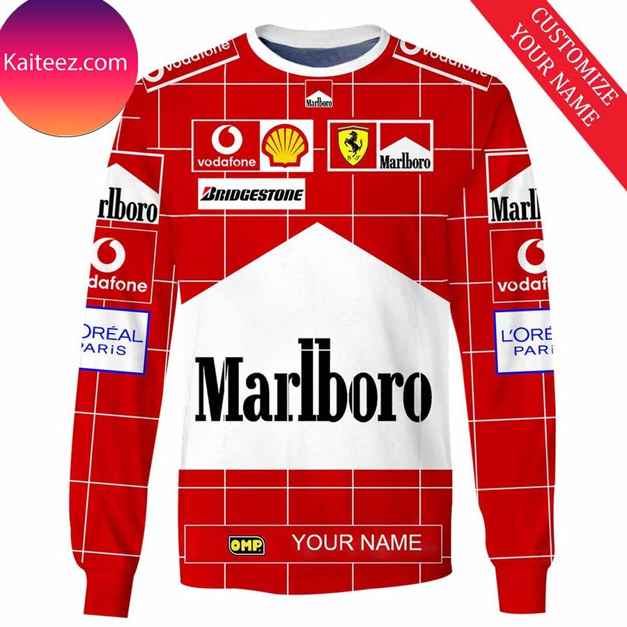 Personalized Marlboro Scuderia Ferrari Branded Unisex Christmas Ugly Sweater
