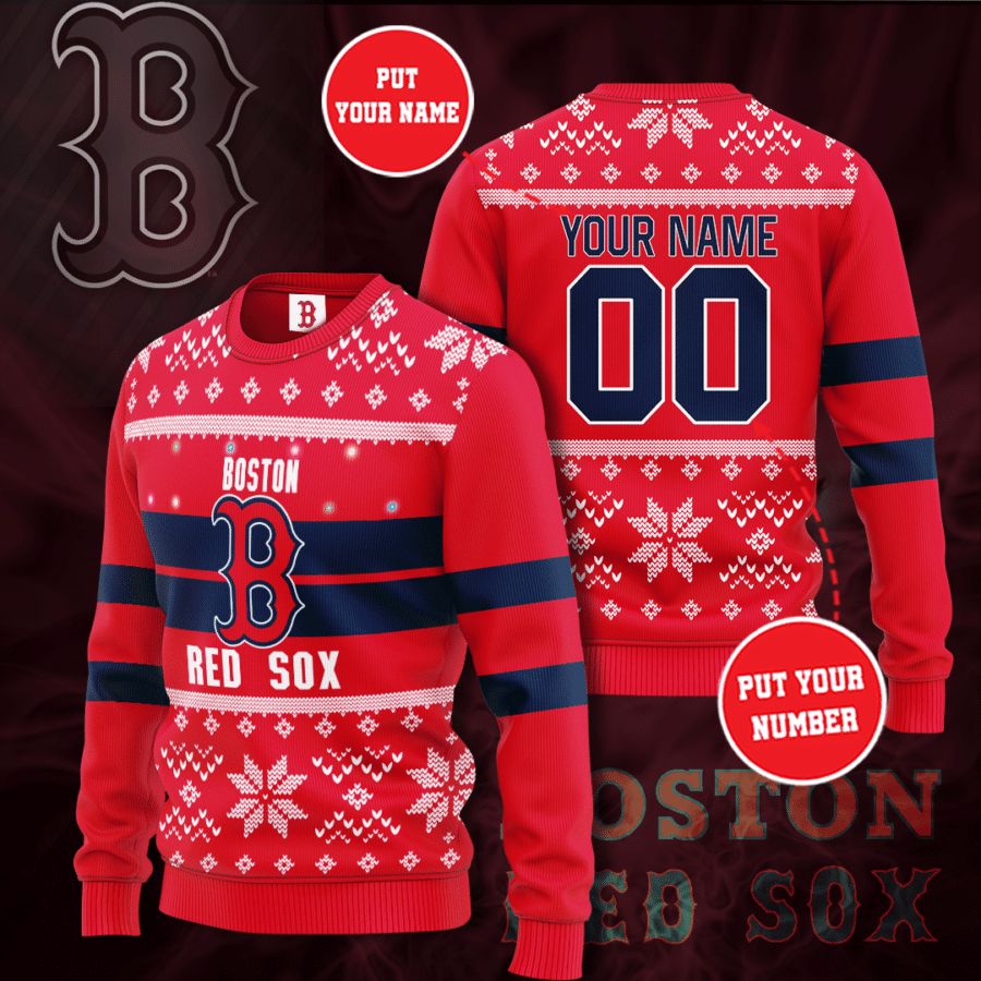 Personalized MLB Boston Red Sox Christmas Sweater