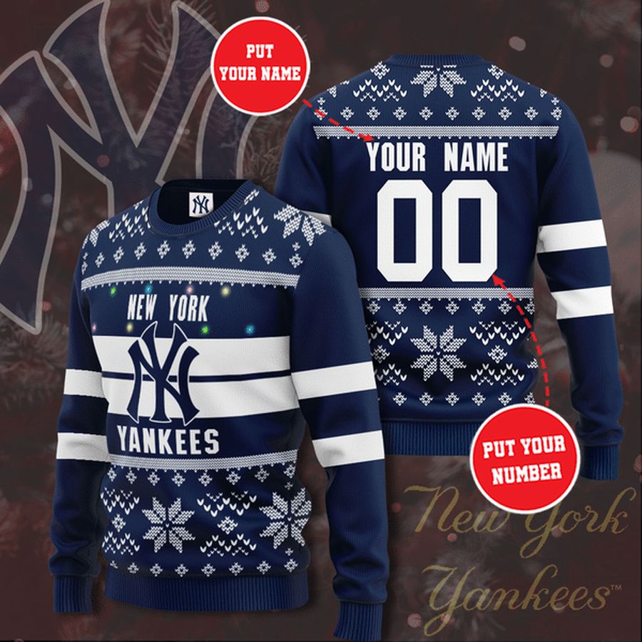 Personalized Name New York Yankees Christmas Sweater