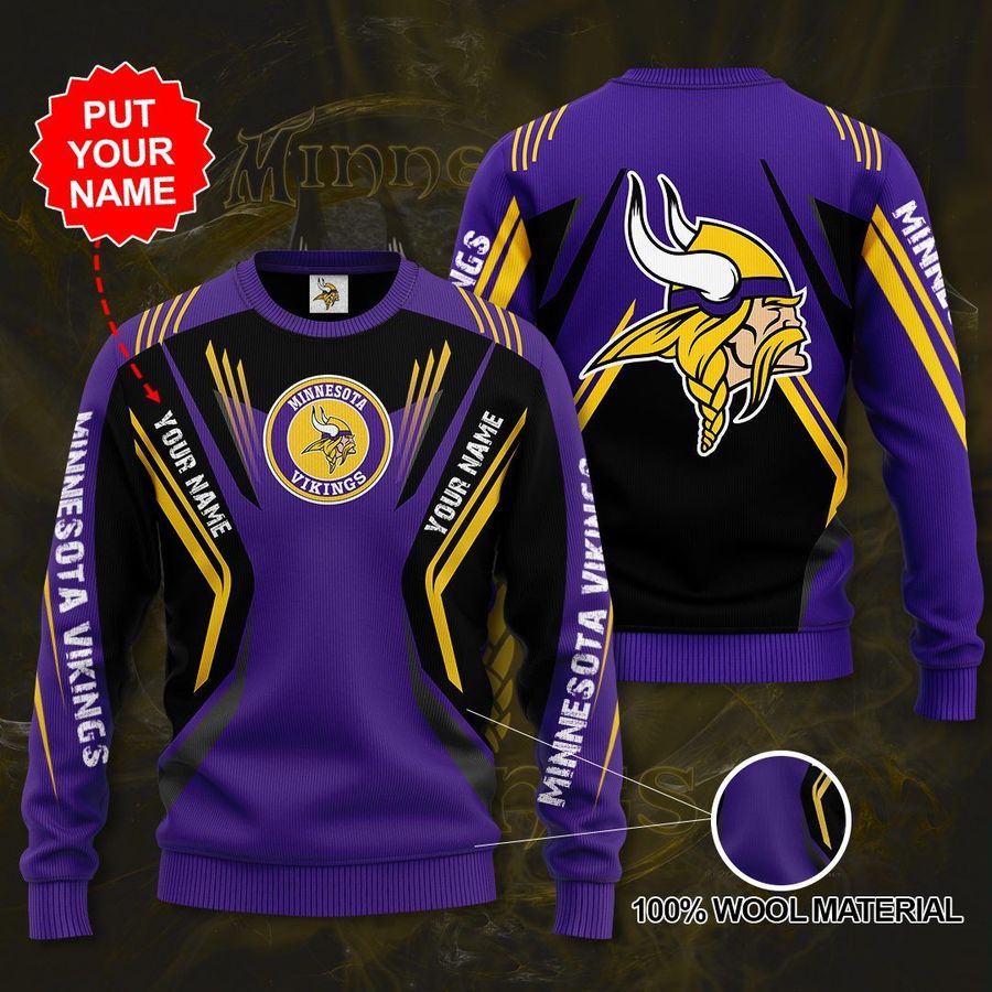 Personalized Name Number Minnesota Vikings Sweater