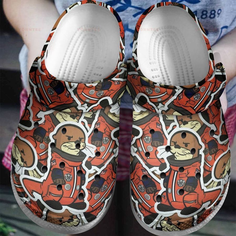 Personalized Otter Astronaut Stickers Gift For Lover Rubber Crocs Crocband Clogs, Comfy Footwear