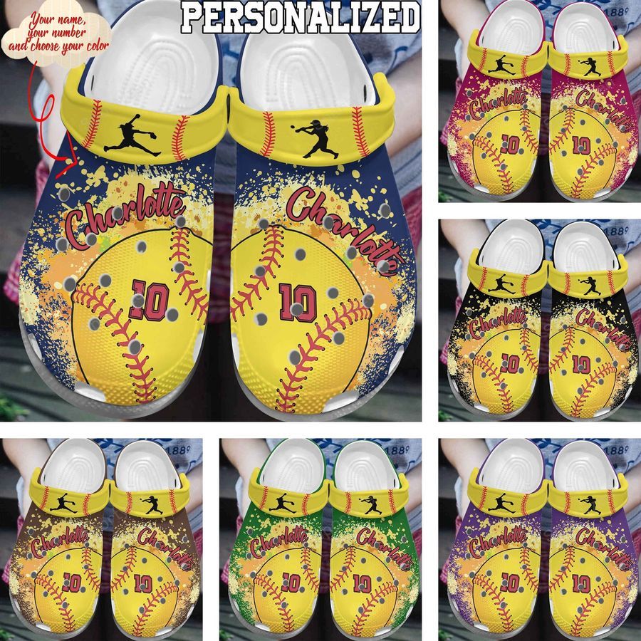 Personalized Softball Dropping Crocs Crocband #Dh
