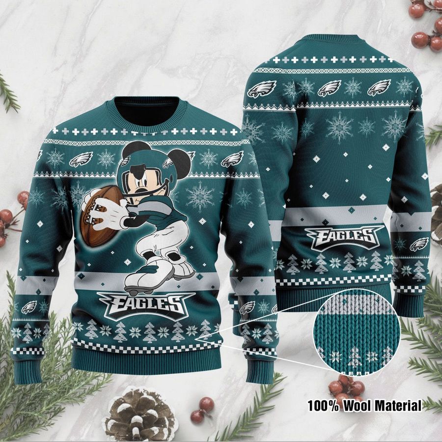 Philadelphia Eagles Mickey Mouse Funny Ugly Christmas Sweater Ugly Sweater