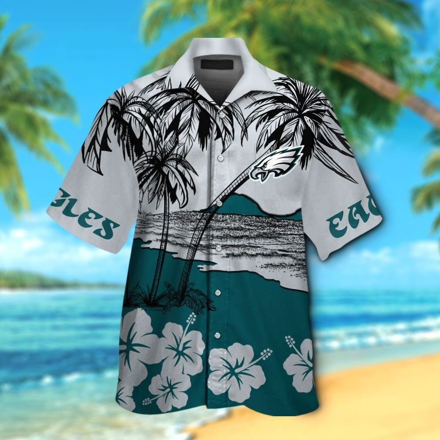Philadelphia Eagles Short Sleeve Button Up Tropical Aloha Hawaiian Shirts For Men Women