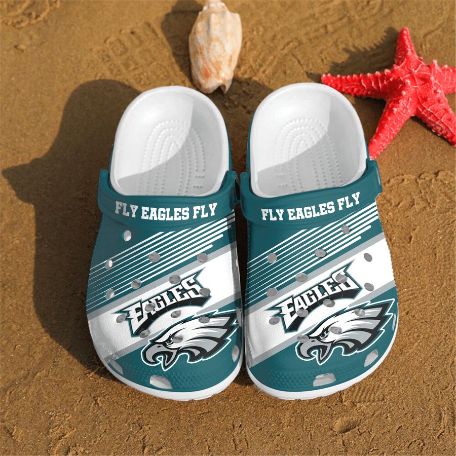 Philadelphia Fly Eagles Fly Crocs Crocband Clog Comfortable Water Shoes