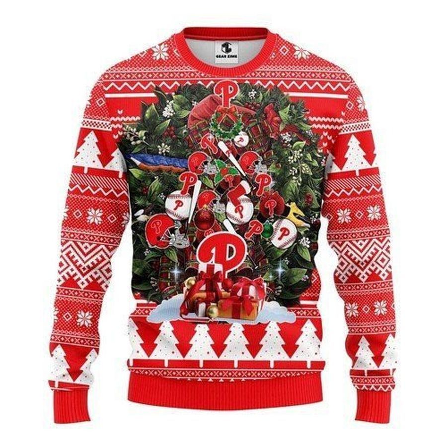 Philadelphia Phillies Tree Christmas Ugly Christmas Sweater All Over Print