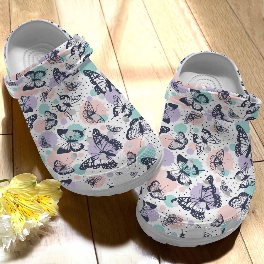 Picnic Butterflies Shoes Crocs Clogs Birthday Gifts For Daughter Niece - Pinic-Bt2