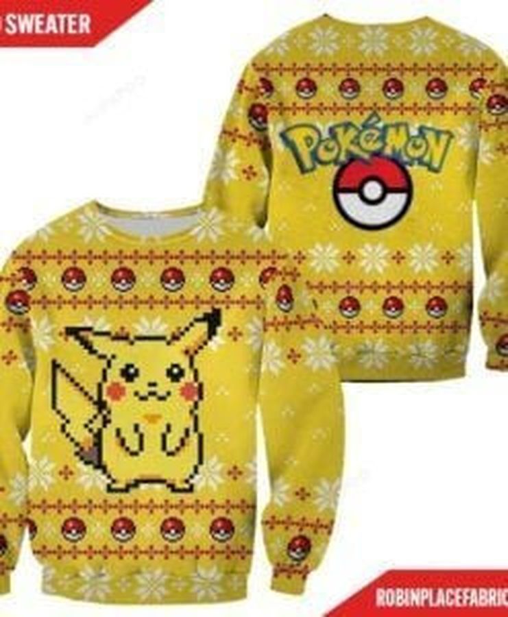 Pikachu Pokemon Ugly Christmas Sweater All Over Print Sweatshirt Ugly