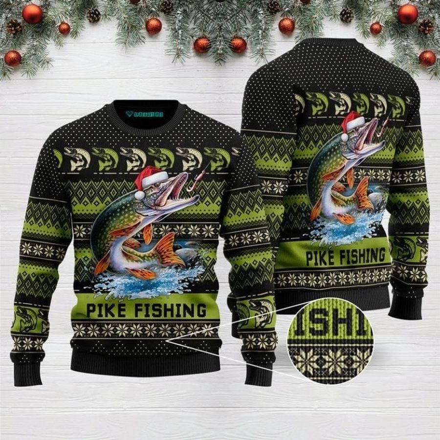 Pike Fishing For Ugly Christmas Sweater - 209