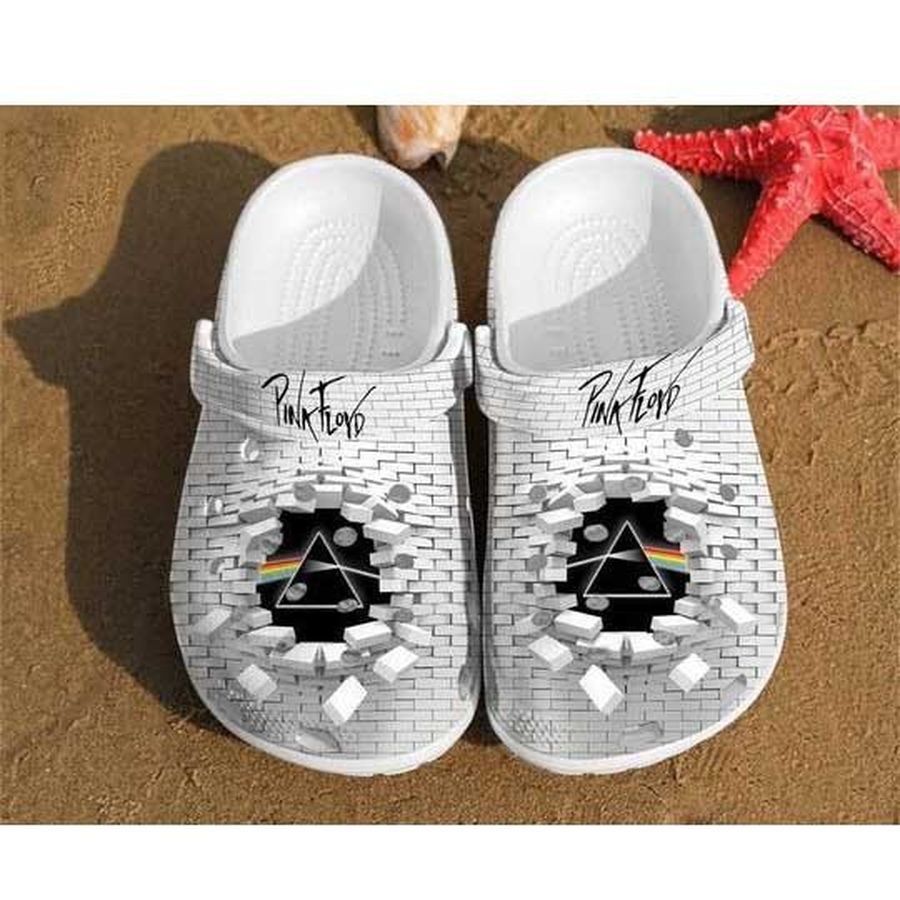Pink Floyd Band Wall Rainbow Gift Rubber Crocs Crocband Clogs, Comfy Footwear