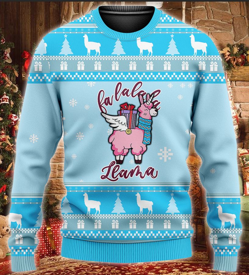 Pink Llama Christmas 2021 KNITTED Sweater