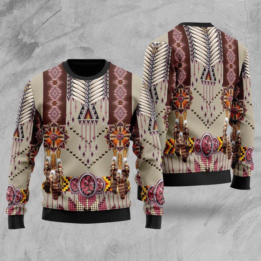 Pink Pattern Breastplate Ugly Christmas Sweater All Over Print Sweatshirt