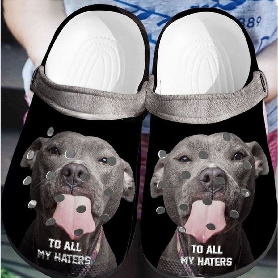 Pitbull To All My Haters Rubber Crocs Crocband Clogs, Comfy Footwear