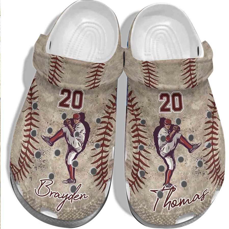 Pitcher Shoes Crocs For Batter Girl - Funny Baseball Shoes Crocbland Clog For Men Women