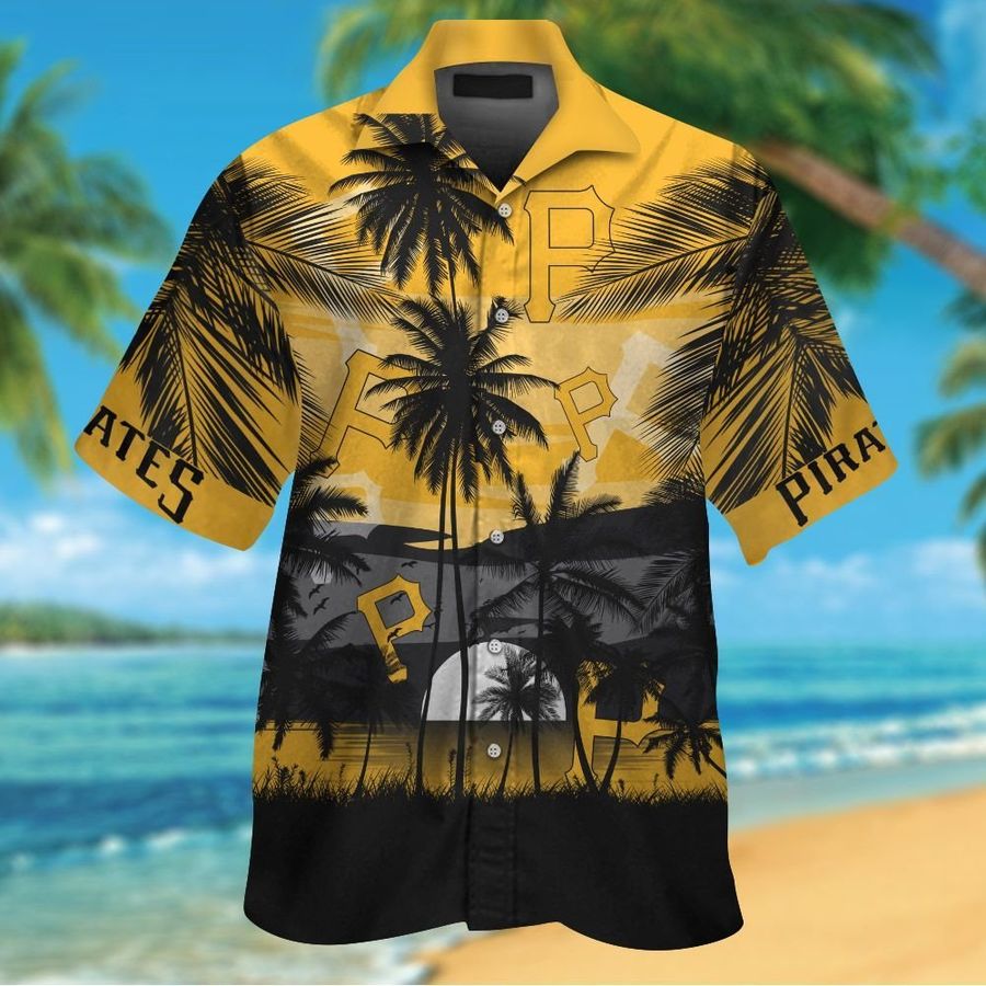 Pittsburgh Pirates Short Sleeve Button Up Tropical Aloha Hawaiian Shirts For Men Women Shirt