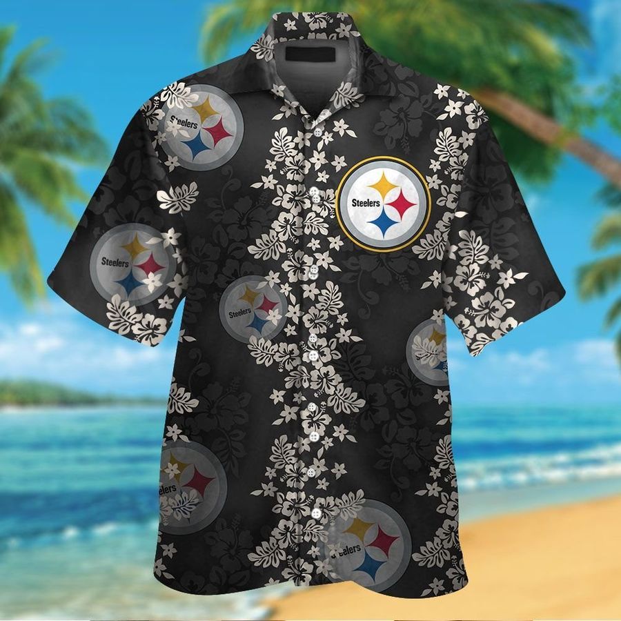 Pittsburgh Steelers Short Sleeve Button Up Tropical Aloha Hawaiian Shirts For Men Women