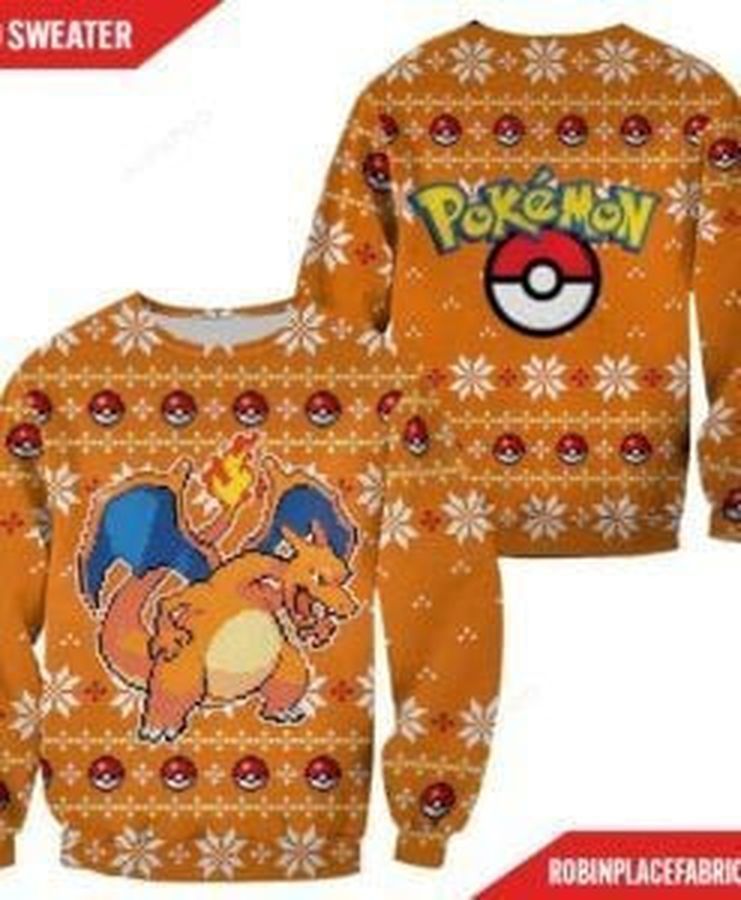 Pokemon Charizard Ugly Christmas Sweater All Over Print Sweatshirt Ugly