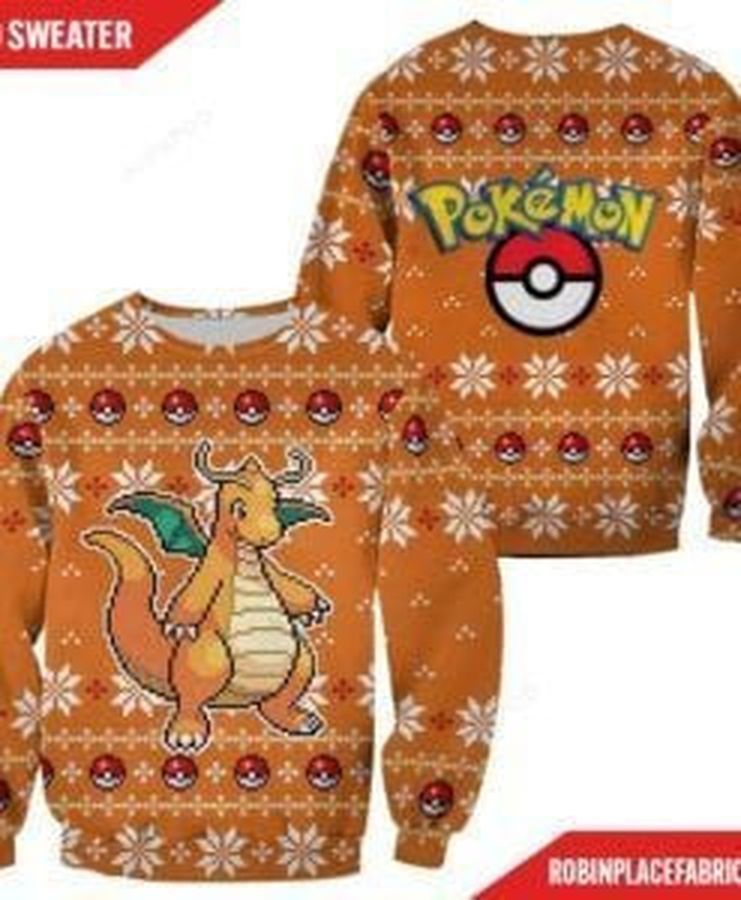 Pokemon Dragonite Ugly Christmas Sweater All Over Print Sweatshirt Ugly