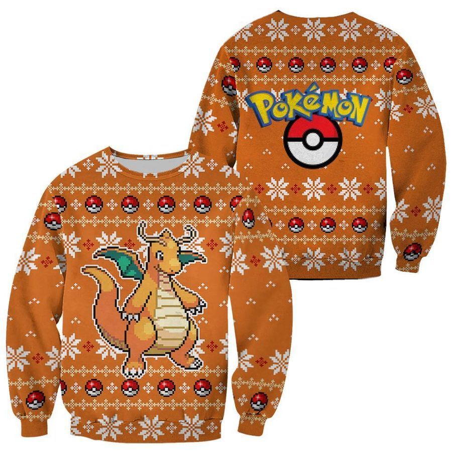 Pokemon Dragonite Ugly Christmas Sweater Xmas Gift