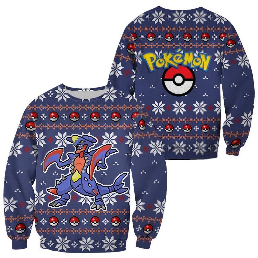 Pokemon Garchomp Ugly Christmas Sweater Xmas Gift