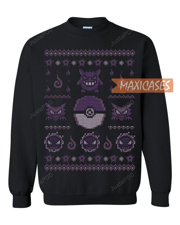Pokemon Gotta Stitch Em All Ghost Ugly Sweater Ugly Sweater