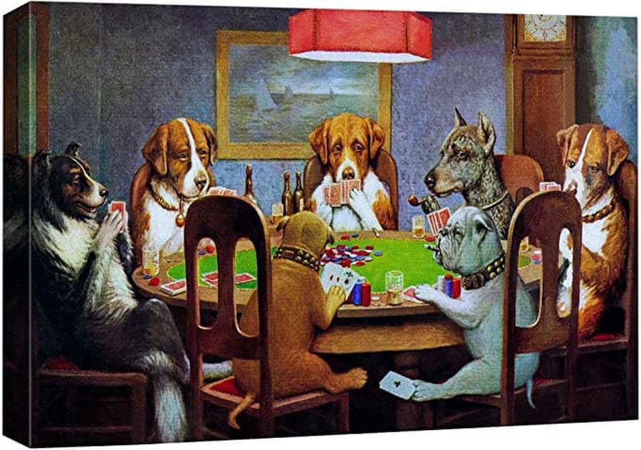 Poker Dog, Dog Lover, Poker Player, Wall Decor Poster