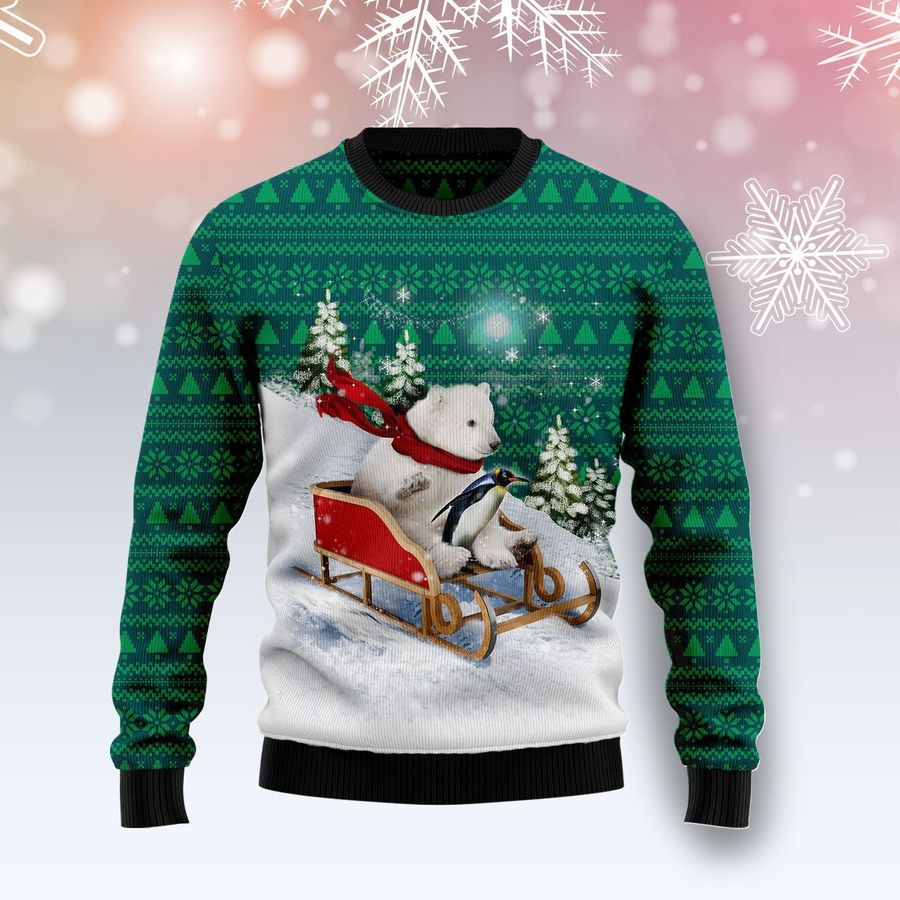 Polar Bear Ugly Christmas Sweater, All Over Print Sweatshirt, Ugly Sweater, Christmas Sweaters, Hoodie, Sweater