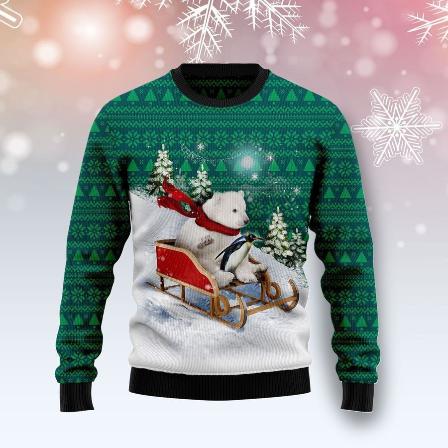 Polar Bear Ugly Christmas Sweater All Over Print Sweatshirt Ugly
