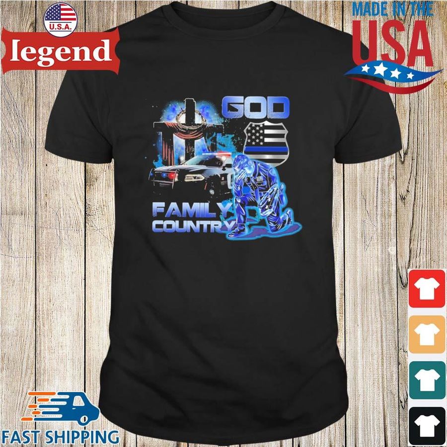 Police God Family And Country Shirt
