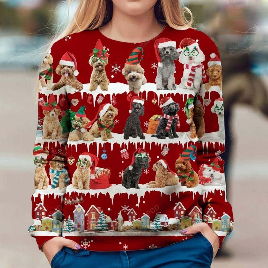 Poodle Ugly Christmas Sweater, All Over Print Sweatshirt, Ugly Sweater, Christmas Sweaters, Hoodie, Sweater