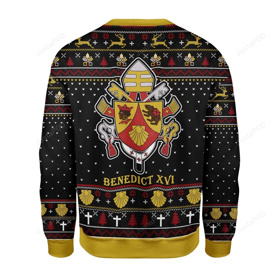 Pope Benedict XVI Coat Of Arms Ugly Christmas Sweater All