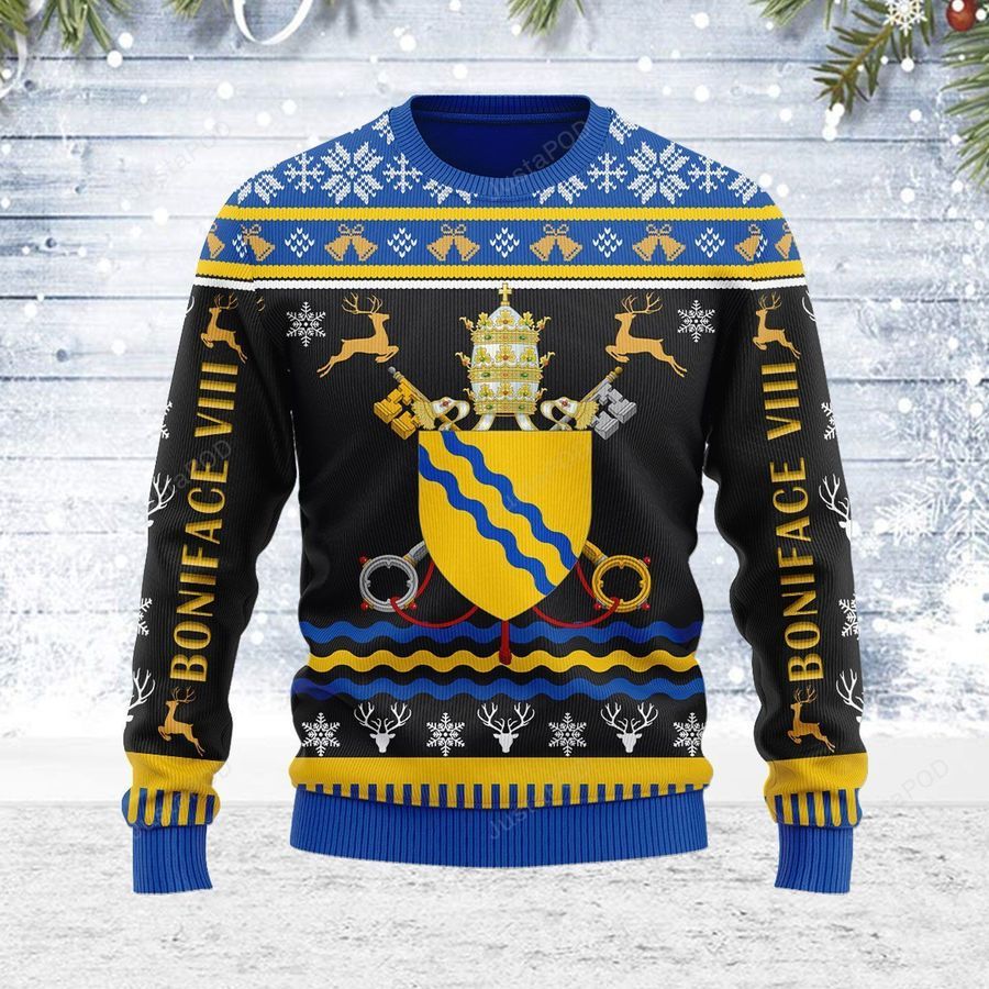 Pope Boniface VIII Coat of Arms Ugly Christmas Sweater All