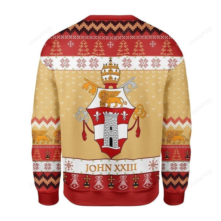 Pope John XXIII Ugly Christmas Sweater All Over Print Sweatshirt